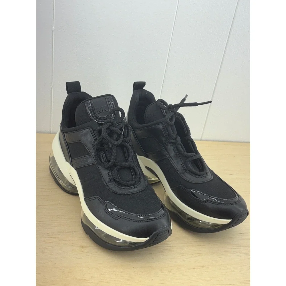 Michael Kors Olympia Extreme Black Bubble Platform Sneakers Womens 8M